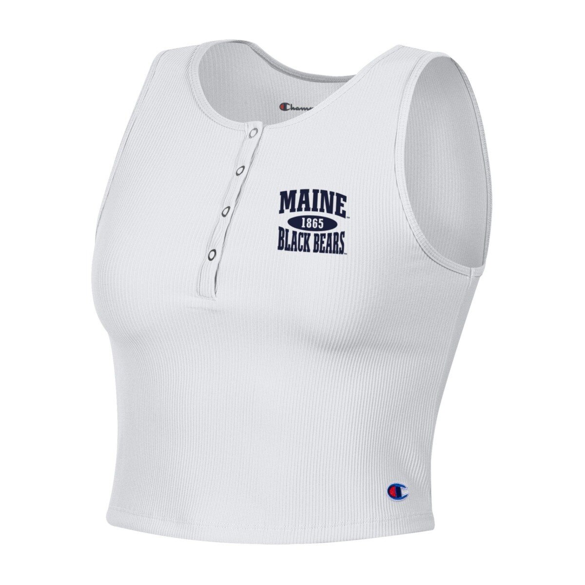 Women's Maine 1865 Black Bear Henley Crop Tank
